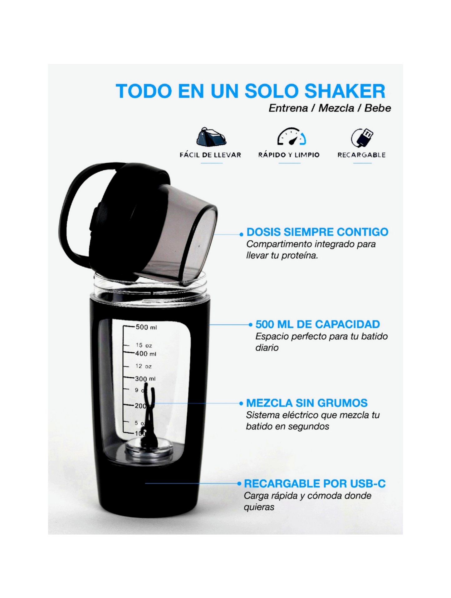 Shaker eléctrico TODO EN UNO